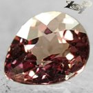 VVS1 Full Natural Pear 4*5 Padparadscha Orange Pink Malaya Garnet 0.52 Ct.馬來亞石榴石