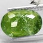 3.86 Ct.Natural Oval 8*10.5 mm. Intense Olive Green Canada Hydrogrossular Garnet