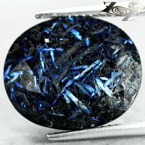 10.38 Ct.Natural Oval 13.5*16.5 Titanium Blue Scheen Streaks Full Table Jenakite