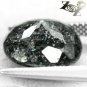 5.07CT.Natural Oval 10*12mm Titanium Greenish Blue Scheen Streaks Black Jenakite