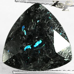 7.51 Ct.Natural Trillion 13 mm. Titanium Blue Schiler Steaks Jenakite Nuummite