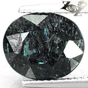 3.85 CT.Natural Oval 9*11 mm. Titanium Blue Green Schiller Streaks Jenakite Gems