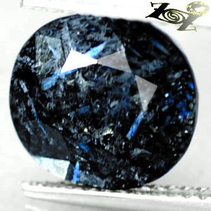 5.13 CT.Natural Oval 9.5*10.5 mm. TItanium Blue Streaks Gold Pyrite Jenakite Gem