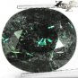 6.17 CT.Natural Oval 10.5*12 mm. Titanium Blue Schiller Streaks Black Jenakite