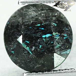 4.41 CT.Natural Round 10 mm. Titanium Green Blue Scheen Straks Jenakite Nuummite
