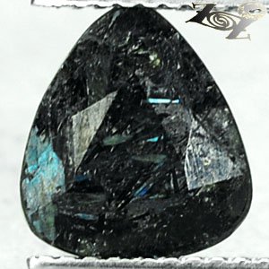 2.1 CT.Natural Trillion 8.5*9.5 mm.Titanium Blue Schiller Streaks Jenakite Gems
