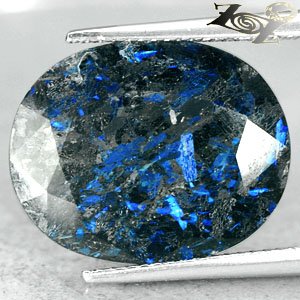 9.26 Ct.Natural Oval 15*19 Spark Titanium Blue Schiler Steaks Jenakite Nuummite