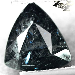 3.9 CT.Natural Trillion 9.5 mm. Intense Titanium Blue Schiller Streaks Jenakite