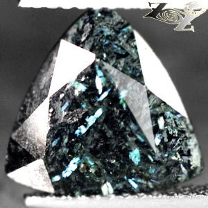 4.76 CT.Natural Trillion 11 mm. Titanium Blue Schiller Streaks Jenakite Nuummite