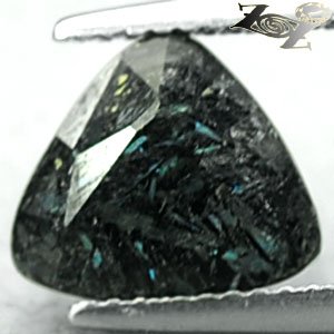 3.03 CT.Natural Trillion 9 mm Titanium Blue Schiller Streaks Mauritania Jenakite