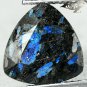4.14 Ct.Natural Trillion 10.5 mm. Titanium Blue Scheen Streaks Whole Jenakite