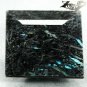 12.03 Ct.Natural Squares 15 mm. Titanium Blue Schiler Steaks Jenakite Nuummite