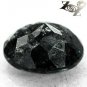 3.28 CT.Natural Oval 8.5*10.5 mm. Titanium Blue Scheen Streaks Jenakite Nuummite