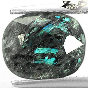 3.69 CT.Natural Oval 9*11 mm. Titanium Green Blue Schiller Streaks Jenakite Gems