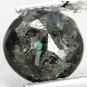 3.14 Ct.Natural Round 9 mm. Titanium Blue Schiller Streaks Gold Pyrite Jenakite