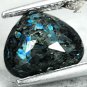 2.36 Ct.Rare Grade Natural Heart 9*10 mm. Titanium Blue Scheen Streaks Jenakite