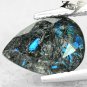 2.59 Ct.Natural Pear 7.5*10 mm Intense Titanium Blue Scheen Whole Black Jenakite