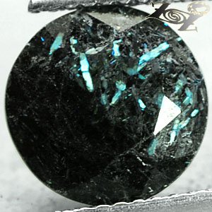 3.62 Ct.Natural Round 10 mm Titanium Blue Scheen Streaks Black Jenakite Nuummite