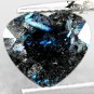 3.3 Ct.Natural Heart 9*11 mm. Titanium Blue Schiller Streaks Whole Jenakite