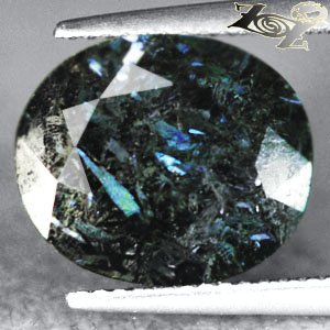 7.4 CT.Natural Oval 11*13 mm. Titanium Blue Schiller Streaks Whole Jenakite Gems