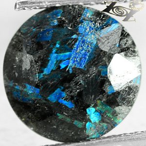 4.17 Ct.Natural Round 10 mm. Titanium Blue Scheen Streaks Full Table Jenakite