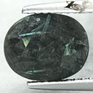 2.88 CT.Natural Oval 7.5*9.5 mm. Titanium Blue Schiller Streaks Jenakite Gems