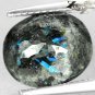 3.62 Ct.Natural Oval 9.5*11 mm. Titanium Blue Scheen Streaks Full Table Jenakite