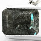 2.88 CT.Natural Emerald 6.5*9.5 mm. Titanium Blue Scheen Streaks Whle Jenakite