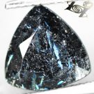 3.72 Ct.Natural Trillion 10 mm. Titanium Blue Schiler Steaks Jenakite Nuummite