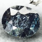 5.96 CT.Natural Oval 10*12.5 mm. Titanium Blue Schiller Streaks Black Jenakite