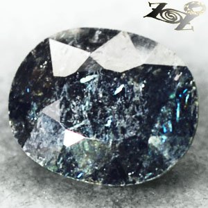 5.96 CT.Natural Oval 10*12.5 mm. Titanium Blue Schiller Streaks Black Jenakite