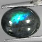 2.02 CT.Natural Oval 7*9 mm.Blue Labradorescence Whole Black Spectrolite 富拉玄武岩