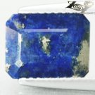 3.05 CT.Natural Emerald 7.5*9.5 mm. Gold Pyrite Crystal Matrix Blue Lapis Lazuli
