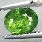 ONLY 1PIECE IN ecrater Natural Oval 6*7 mm. Vivid Green Chrome Vesuvianite 1.38 CT.