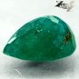 2.98 CT.Natural Pear 8*10.5 mm. Intense Emerald Green South Africa Verdite Gems