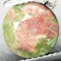 3.73 CT.Natural Round 8.5 mm. Hard Green Red Zone United States Unakite Gemstone