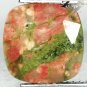 4.82 Ct.Natural Cushion 10.7 mm. Green Pink Crystal White Matrix USA Unakite Gem