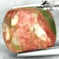 4.82 Ct.Natural Cushion 10.7 mm. Green Pink Crystal White Matrix USA Unakite Gem