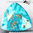 4.98 CT.Natural Trillion 11.5 mm. Black Spider Web Gold Pyrite Matrix Turquoise