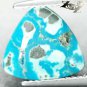 4.7 CT.Unusual Natural Trillion 11 mm. Dalmatian Skin Pyrite Turquoise 綠松石
