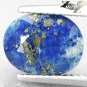 3.29 CT.Natural Oval 8*10.5 mm. Gold Pyrite Crystal Matrix Azure Lapis Lazuli