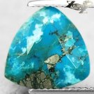 5 CT.Natural Trillion 12 mm. Gold Pyrite Crystal Black Spider Web Blue Turquoise