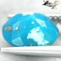 2.48 CT.Natural Oval 8*10 mm. Silver Pyrite Crystal Matrix Cyan Blue Turquoise