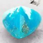 2.57 CT.Natural Trillion 9 mm. Gold Pyrite Matrix Cyan Blue Turquoise ç¶ æ¾ç³