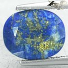 2.86 CT.Natural Oval 8*10 mm. Gold Pyrite Crystal Matrix Azure Blue Lapis Lazuli