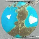 3.19 Ct.Natural Round 9 mm. Gold Pyrite Crystal Black Spider Web Blue Turquoise