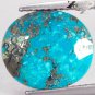 6.4 Ct.Natural Oval 11*13 mm. Gold Pyrite Crystal Matrix Whole Blue Turquoise