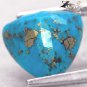 2.78 Ct.Natural Trillion 9.5 mm. Gold Pyrite Matrix Cyan Blue Turquoise ç¶ æ¾ç³