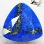 3.37CT. Natural Trillion 9.5 mm Gold Pyrite Crystal Matrix Azure Blue Lapis Lazuli