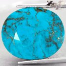 23.39 Ct.Natural Oval 18*21 mm. Gold Pyrite Crystal Matrix Cyan Blue Turquoise